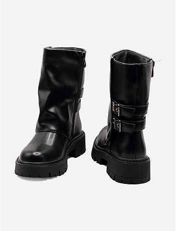 Bottines à semelles crantées