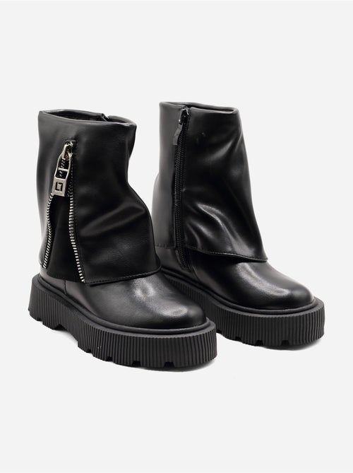Bottines à semelles crantées - Kiabi
