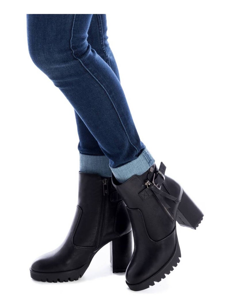 Bottines à talon à fermeture éclair Xti Noir - Kiabi