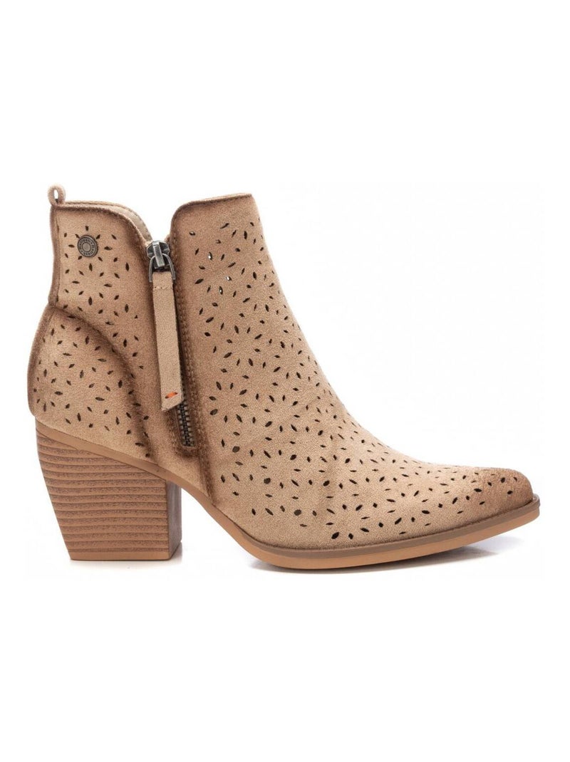 Bottines à talon avec fermeture éclair Beige - Kiabi