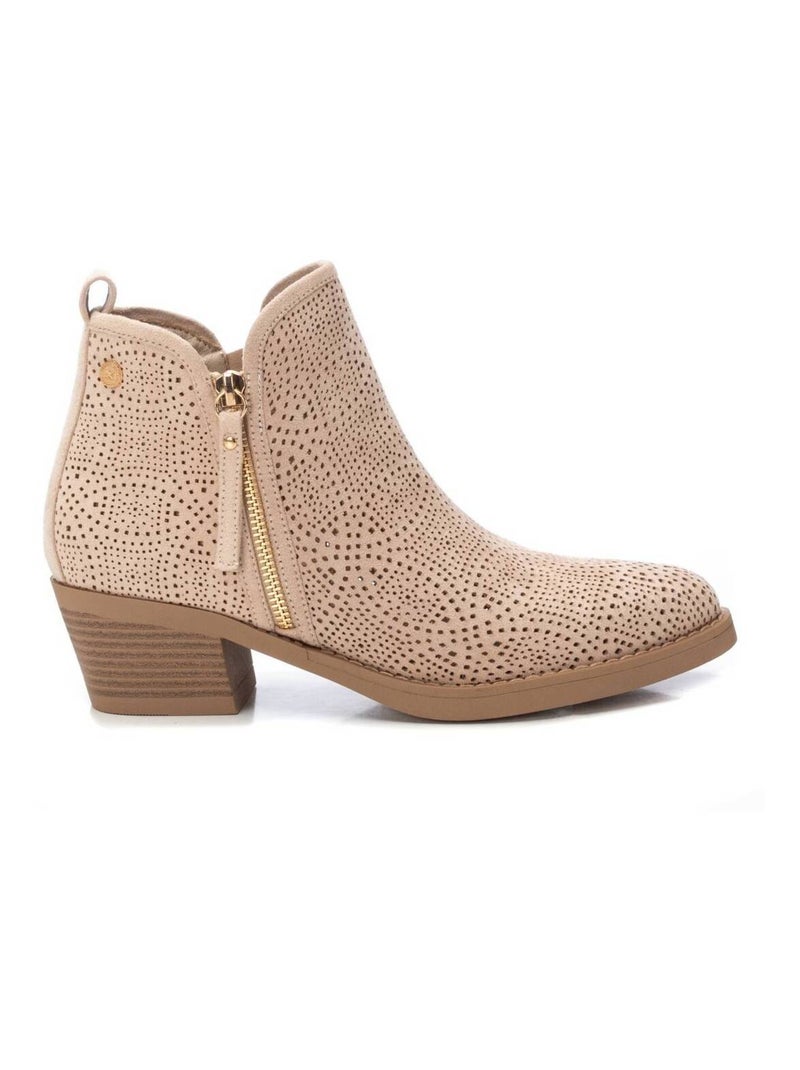 Bottines à talon avec fermeture éclair Beige - Kiabi