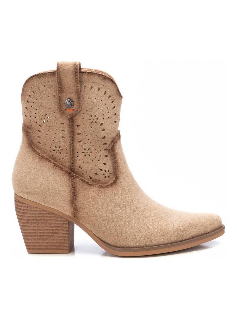 Bottines à talon avec fermeture éclair Beige - Kiabi