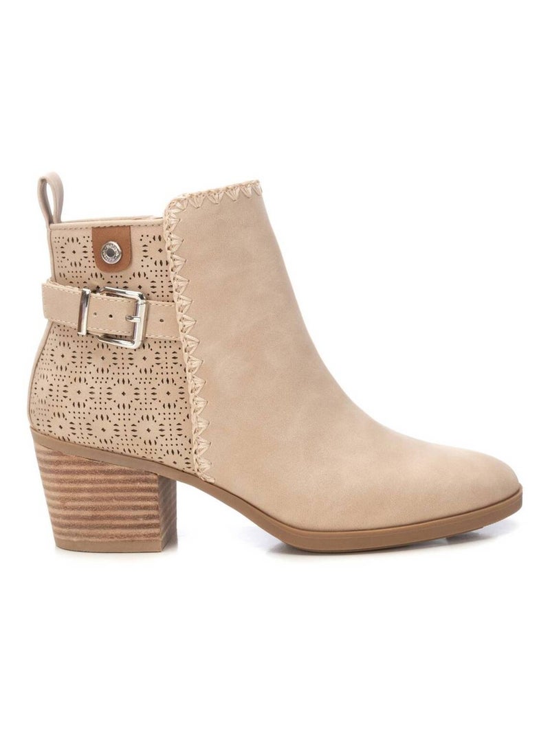 Bottines à talon avec fermeture éclair Beige - Kiabi