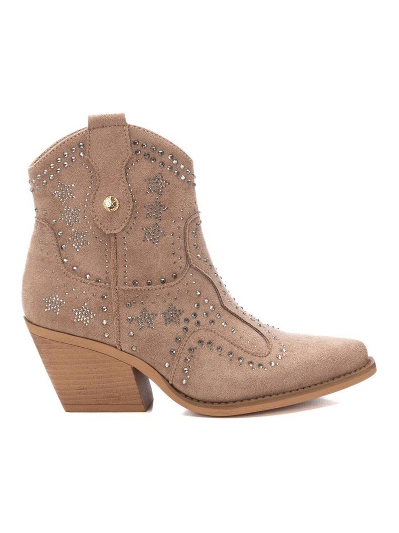 Bottines à talon avec fermeture éclair Beige - Kiabi