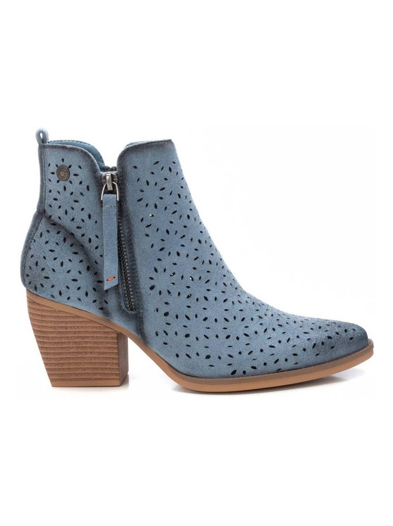 Bottines à talon avec fermeture éclair Bleu - Kiabi