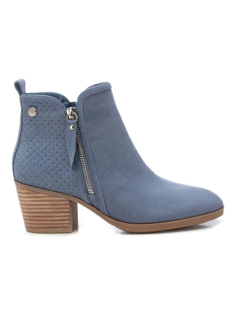 Bottines à talon avec fermeture éclair Bleu - Kiabi