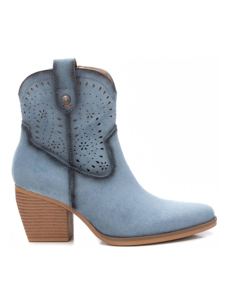 Bottines à talon avec fermeture éclair Bleu - Kiabi