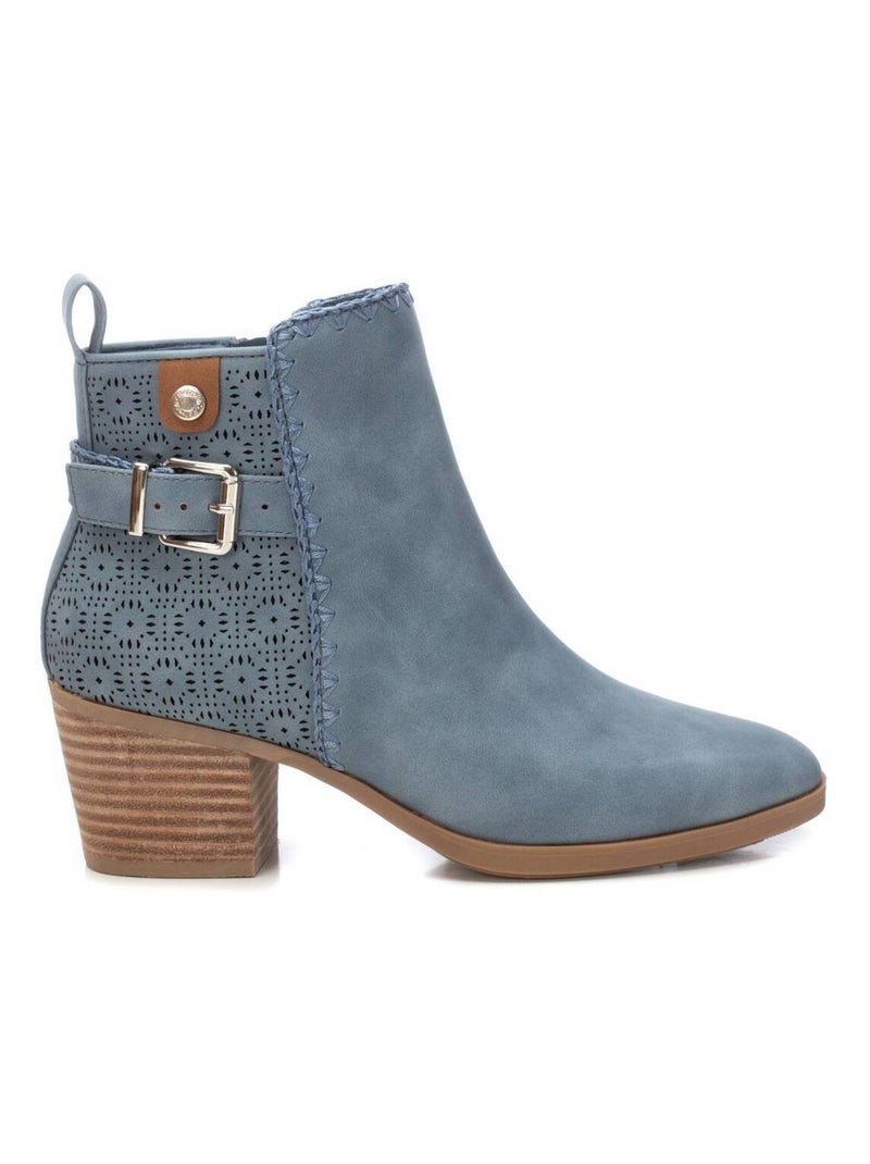 Bottines à talon avec fermeture éclair Bleu - Kiabi