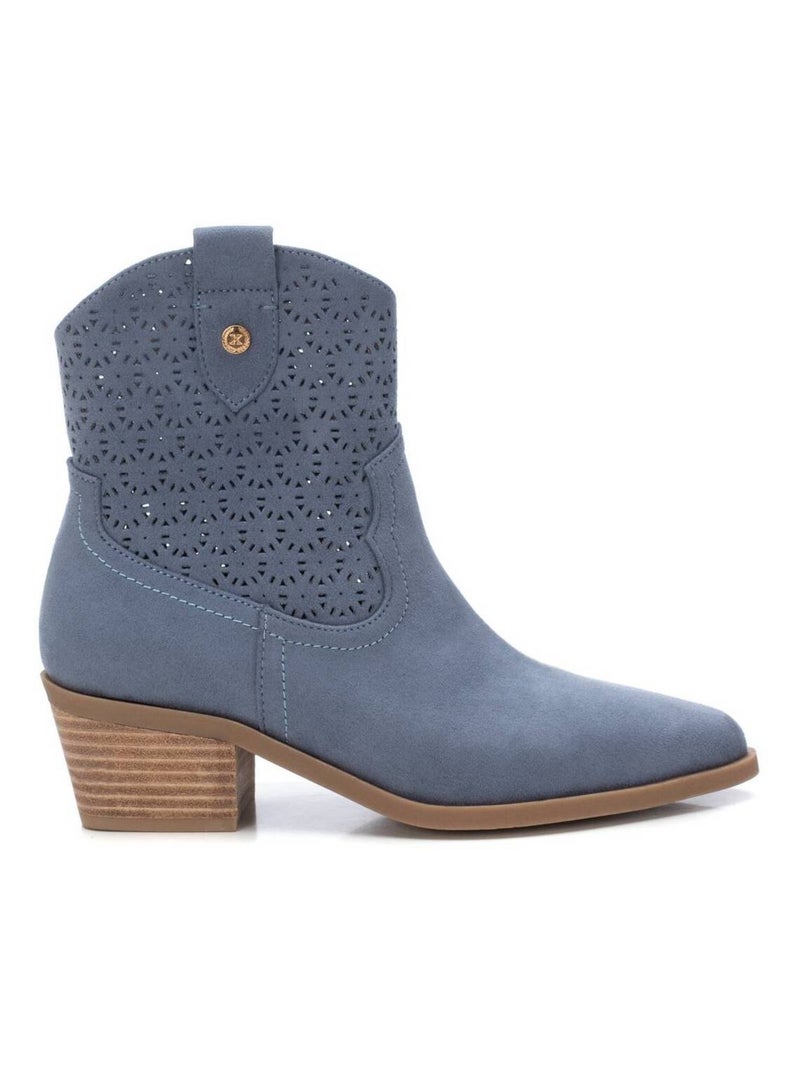 Bottines à talon avec fermeture éclair Bleu - Kiabi