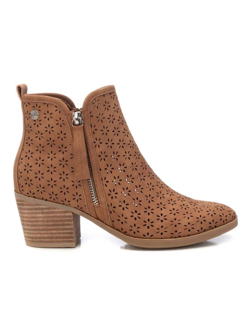 Bottines à talon avec fermeture éclair Camel - Kiabi