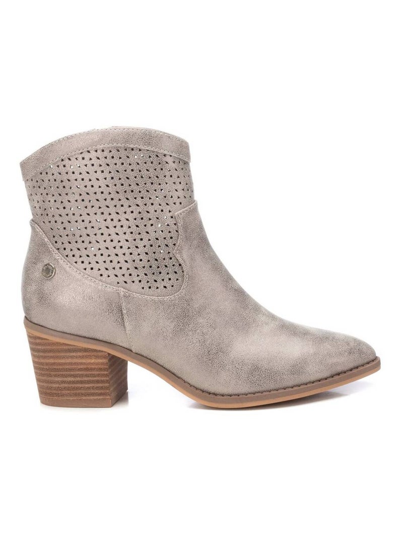 Bottines à talon avec fermeture éclair Gris Gris - Kiabi