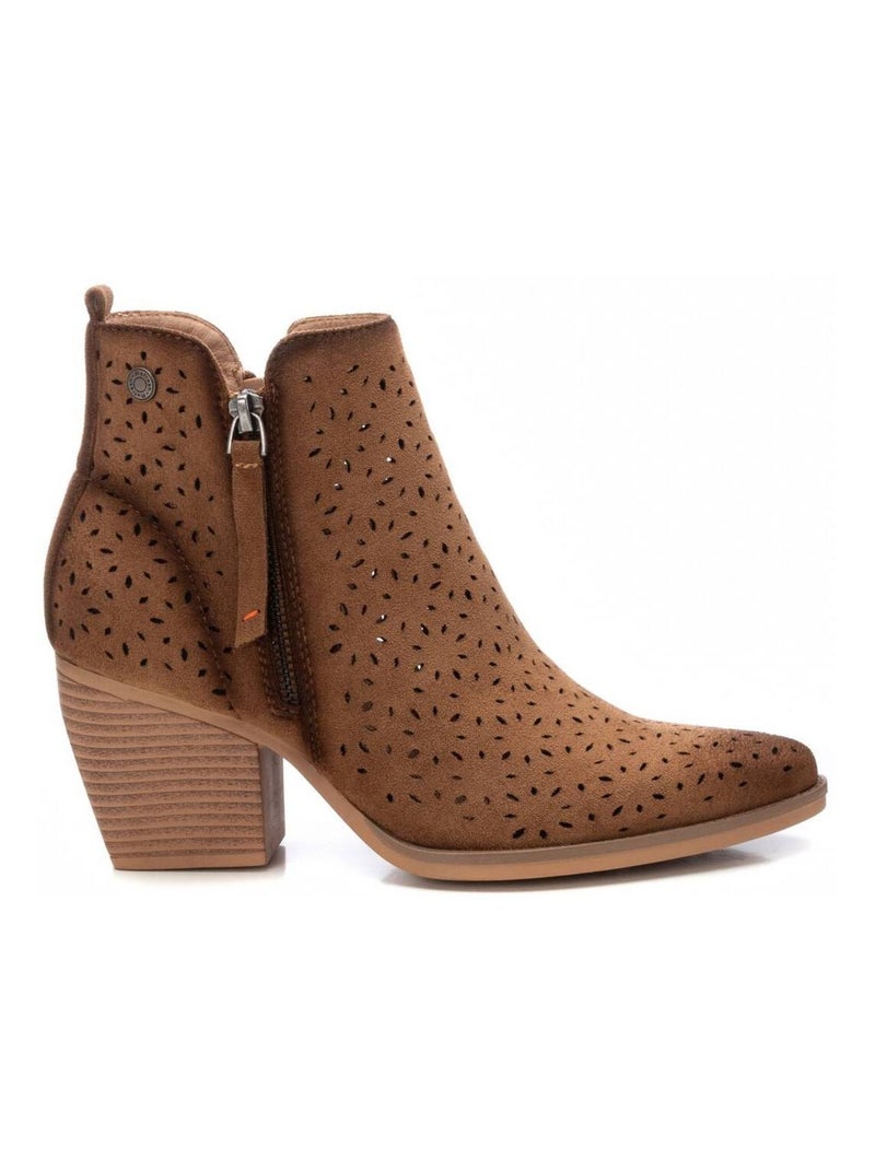 Bottines à talon avec fermeture éclair Taupe - Kiabi
