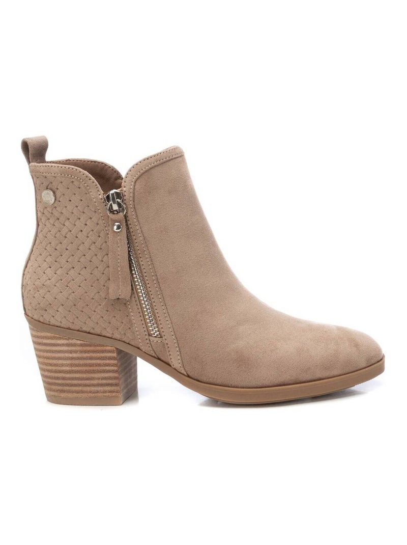Bottines à talon avec fermeture éclair Taupe - Kiabi