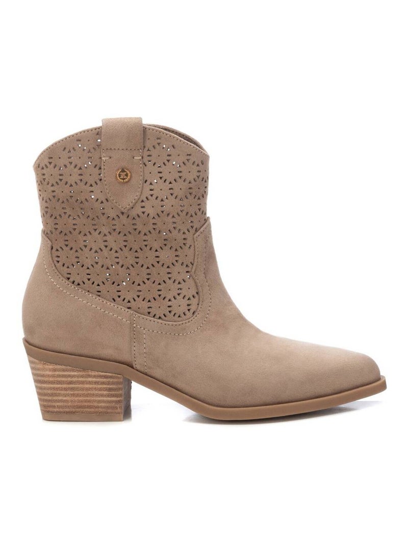 Bottines à talon avec fermeture éclair Taupe - Kiabi