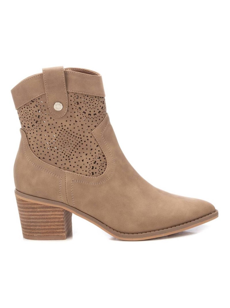 Bottines à talon avec fermeture éclair Taupe - Kiabi