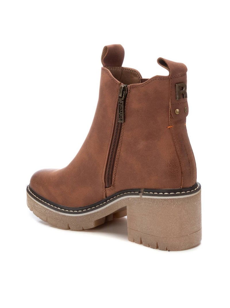 Bottines à talon avec fermeture éclair Xti Camel - Kiabi