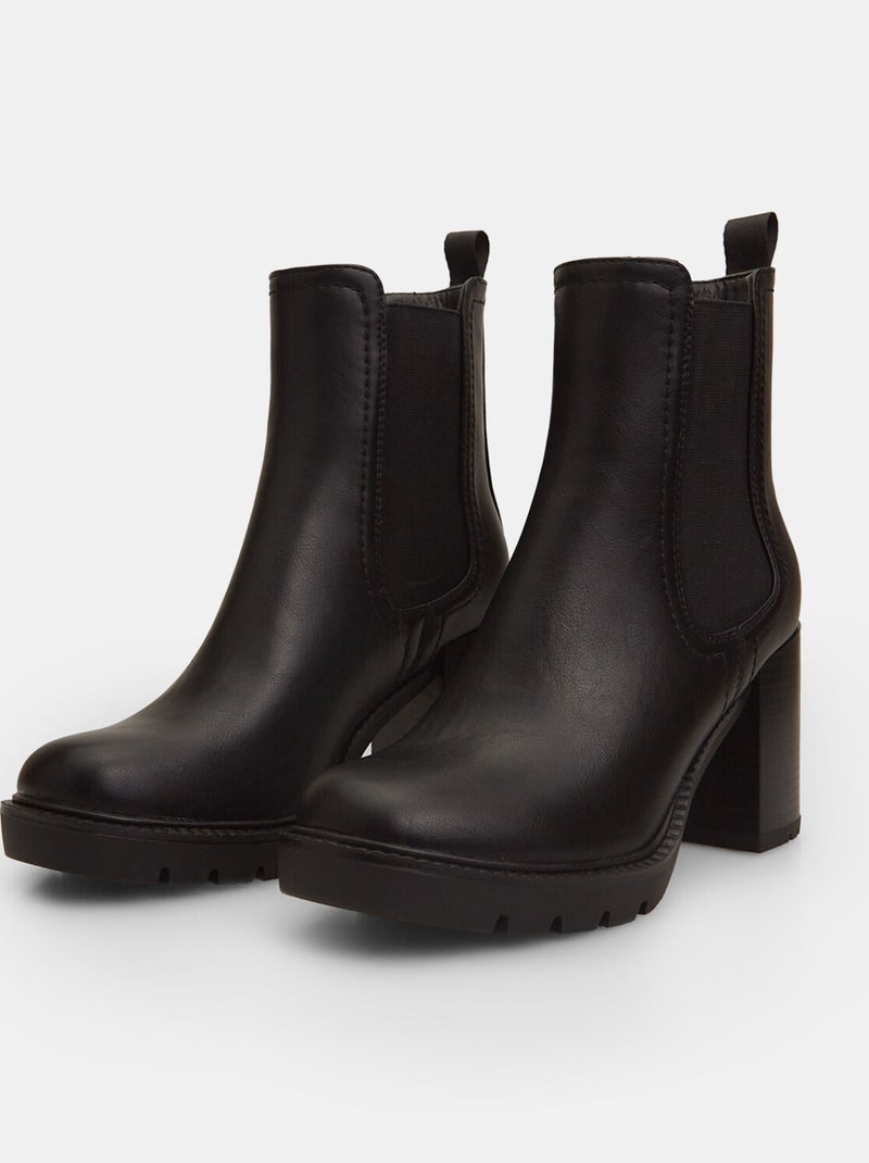 Bottines à talon BATA Noir - Kiabi
