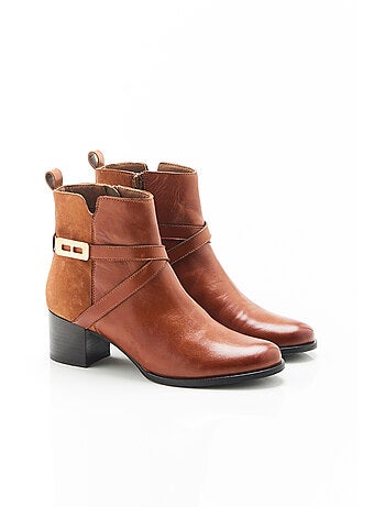 Bottines à talon bi-matières - Damart