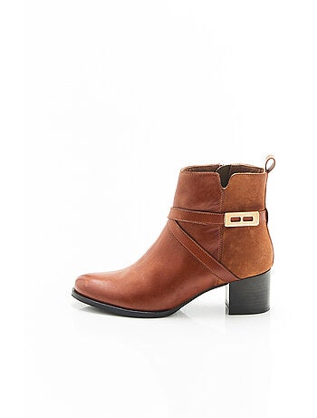 Bottines à talon bi-matières - Damart