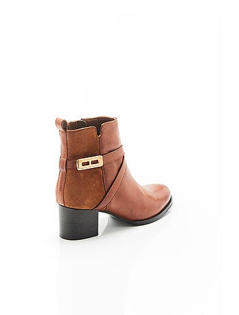 Bottines à talon bi-matières - Damart