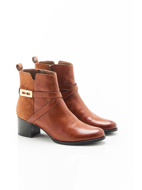 Bottines à talon bi-matières - Damart - Kiabi