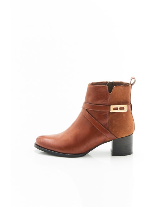 Bottines à talon bi-matières - Damart - Kiabi