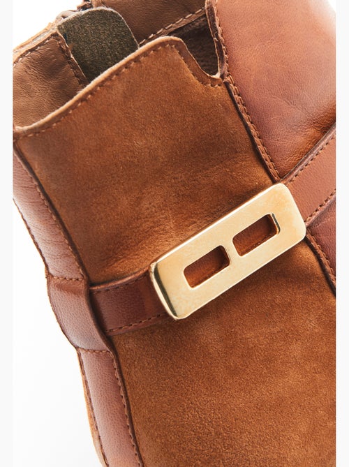 Bottines à talon bi-matières - Damart - Kiabi