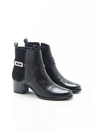 Bottines à talon bi-matières - Damart