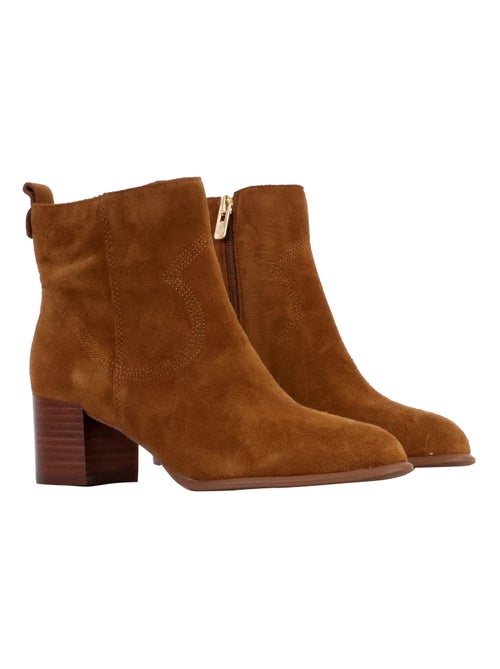 Bottines à Talon Cuir Emilie Karston Aurelie - Kiabi