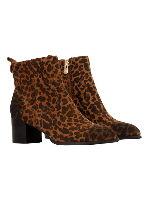Bottines à Talon Cuir Emilie Karston Aurelie - Kiabi
