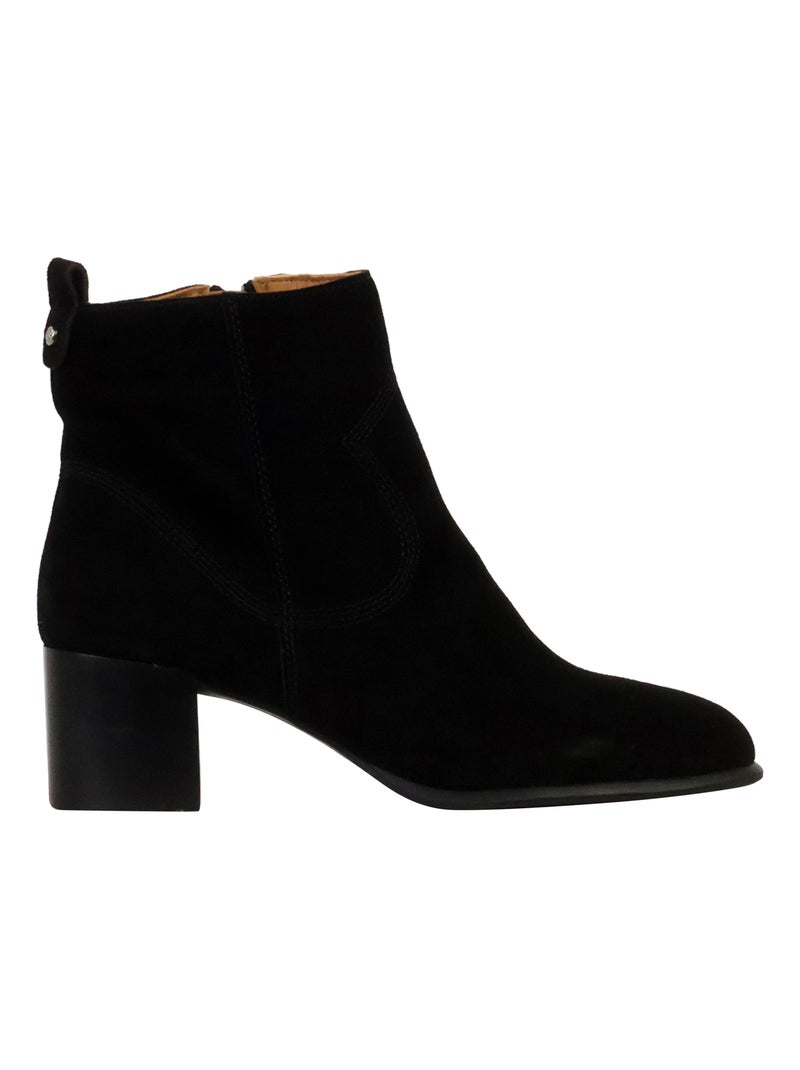 Bottines à Talon Cuir Emilie Karston Aurelie Noir - Kiabi