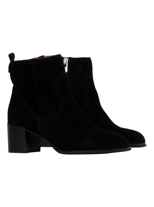 Bottines à Talon Cuir Emilie Karston Aurelie - Kiabi