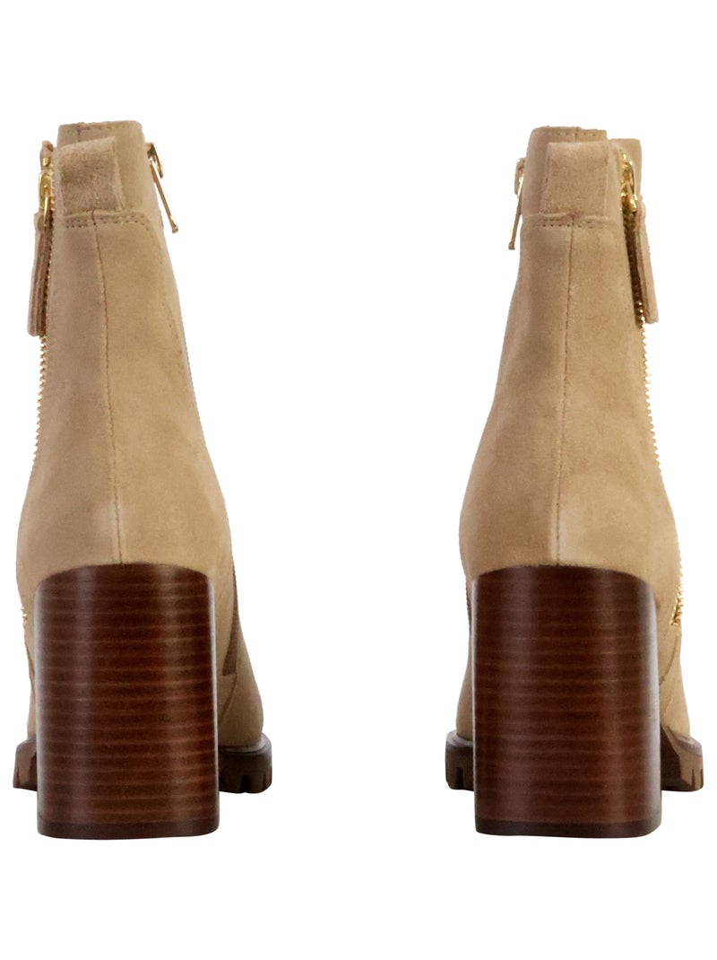 Bottines à Talon Cuir Emilie Karston Silene Beige - Kiabi