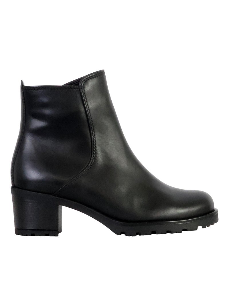 Bottines à Talon Cuir Gabor Noir - Kiabi