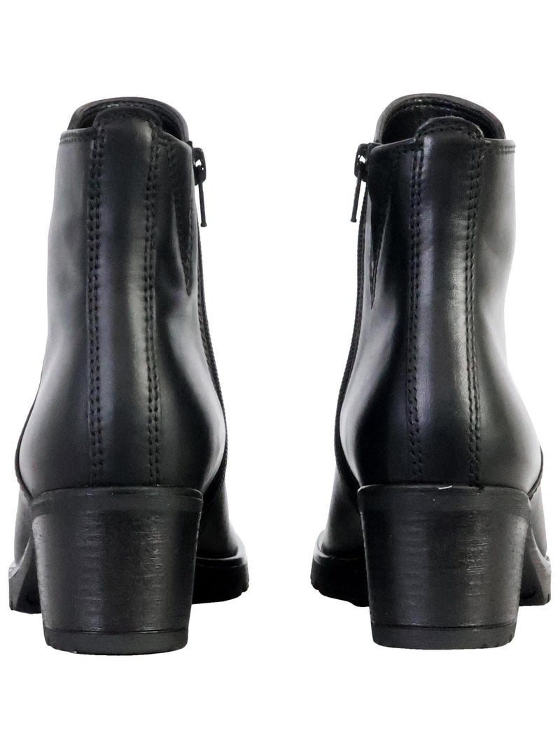 Bottines à Talon Cuir Gabor Noir - Kiabi