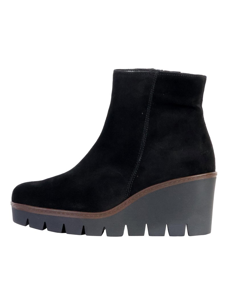 Bottines à Talon Cuir Gabor Noir - Kiabi