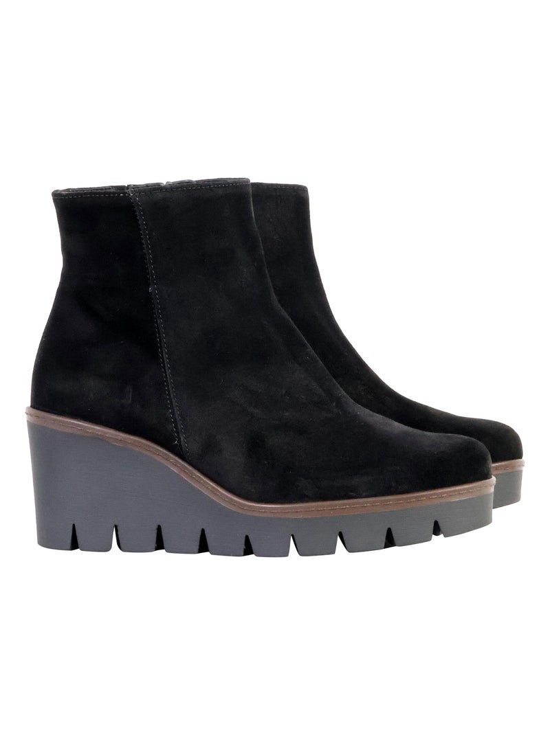 Bottines à Talon Cuir Gabor Noir - Kiabi