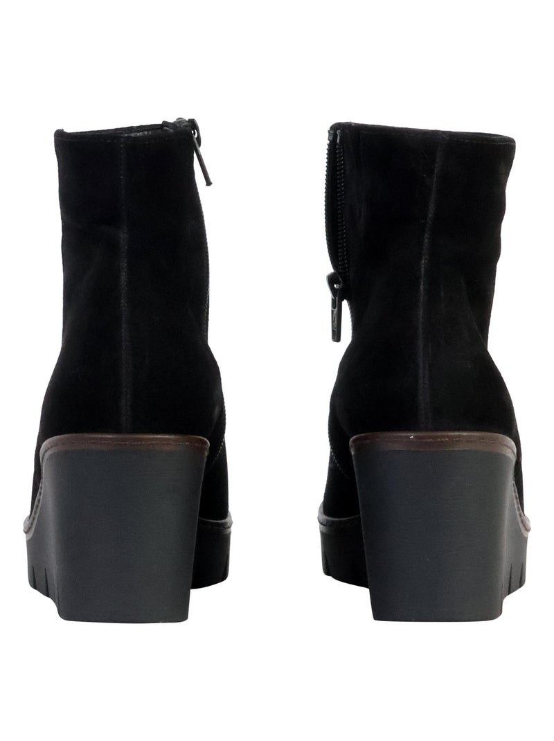 Bottines à Talon Cuir Gabor Noir - Kiabi