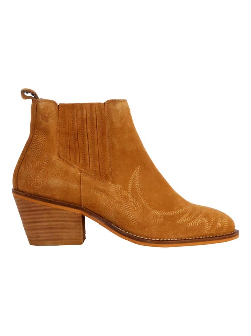 Bottines à Talon Cuir Kaporal Jaden - Kiabi Bottines à Talon Cuir Kaporal Jaden - Kiabi