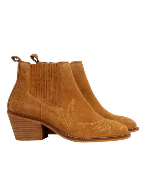 Bottines à Talon Cuir Kaporal Jaden - Kiabi Bottines à Talon Cuir Kaporal Jaden - Kiabi