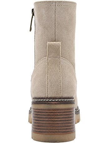 Bottines à talon cuir naturel purapiel