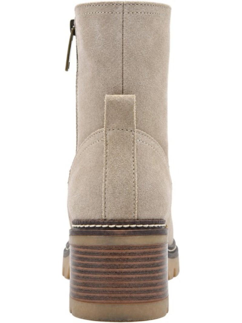 Bottines à talon cuir naturel purapiel Beige - Kiabi