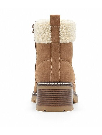 Bottines à talon cuir naturel purapiel