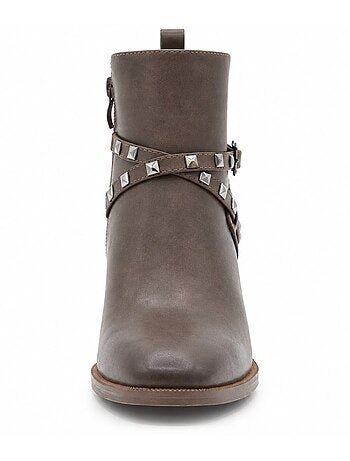 Bottines à talon cuir naturel purapiel