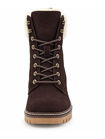 Bottines à talon cuir naturel purapiel