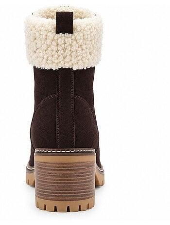 Bottines à talon cuir naturel purapiel