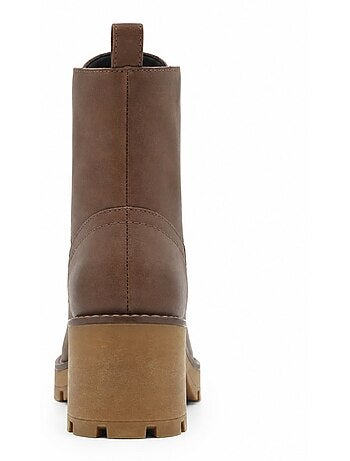 Bottines à talon cuir naturel purapiel