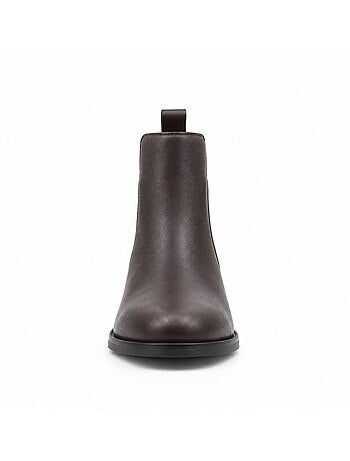 Bottines à talon cuir naturel purapiel
