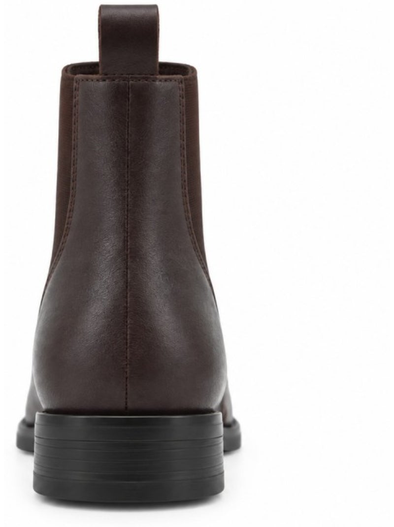 Bottines à talon cuir naturel purapiel Marron - Kiabi