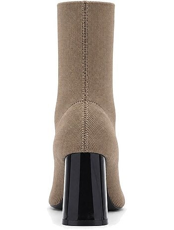 Bottines à talon cuir naturel purapiel